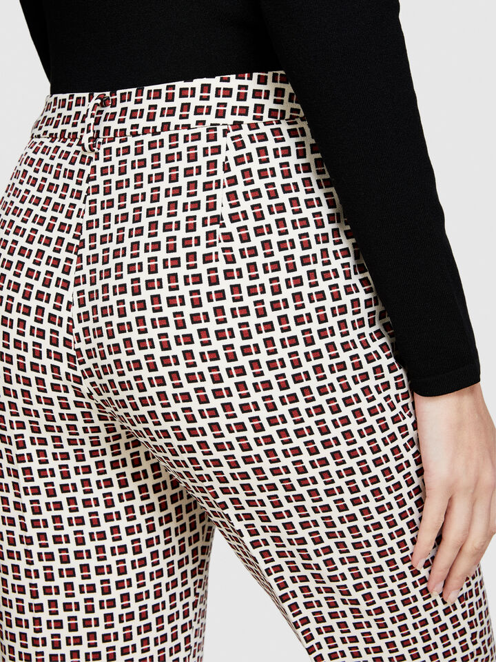 Printed cigarette trousers - women's skinny fit trousers - Multi-color | Sisley image number 5
